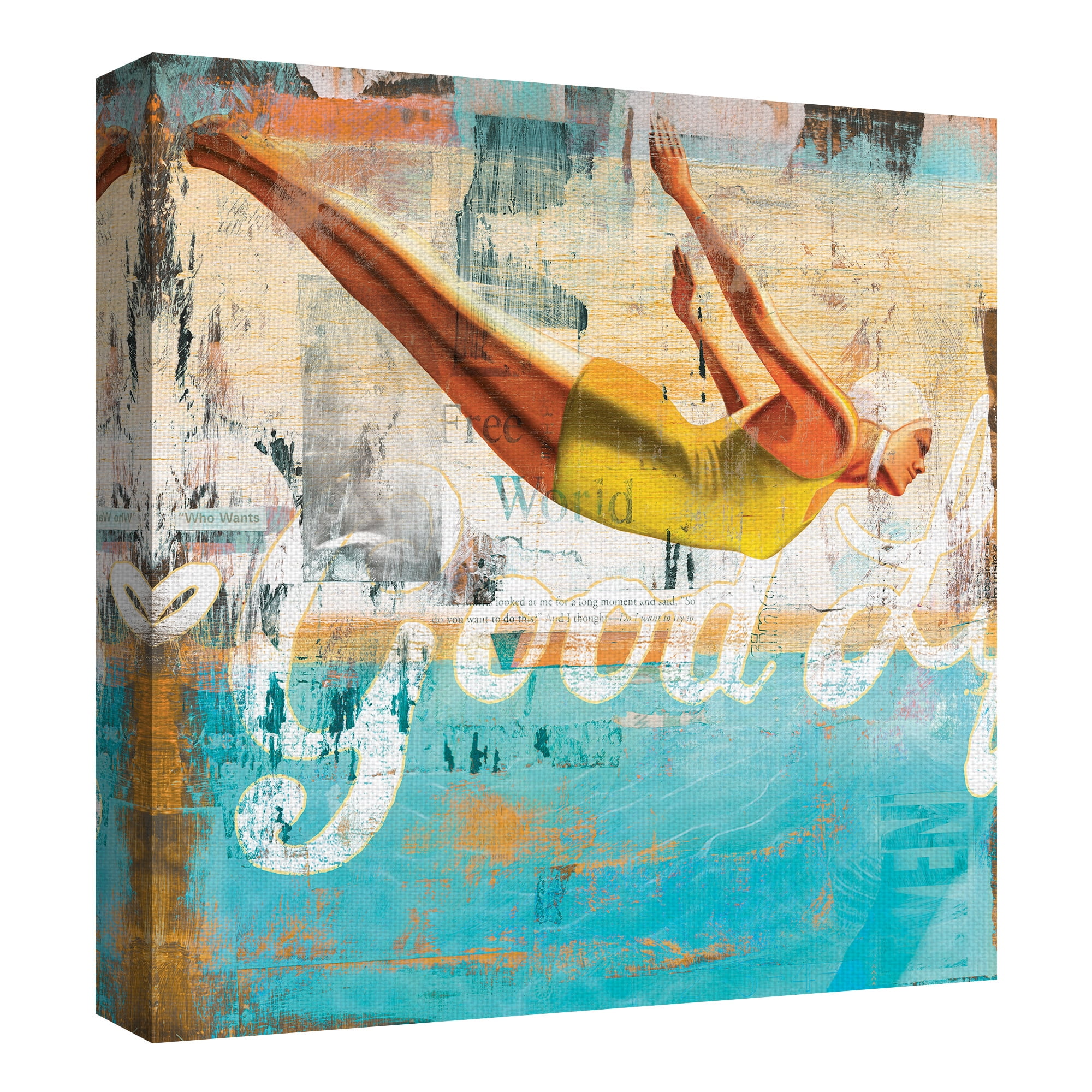 Masterpiece Art Gallery The Good Life Vintage Swimming Sign by Cory Steffen Canvas Art Print 24" x 24"