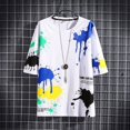 thumbnail image 3 of Camisetas de anime con alfabeto para hombre, camisetas de hip hop para hombre, camisetas de verano de Katoen Yellow Rock, ropa vintage, talla 5xl, originales y elegantes, 3 of 5