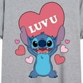 thumbnail image 3 of Lilo & Stitch - Valentine's Day Stitch Luv U Heart - Women's Oversized T-Shirt, 3 of 5