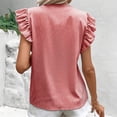 thumbnail image 7 of Charella Women's Fashion Blouses Striped Tie Front Button down Shirts Ruffle Short Sleeve Tops Summer Casual Clothes (XL, Red), 7 of 7