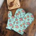 thumbnail image 5 of Pioneer Flower Floral Print Pattern Oven Mitt 2-Pack Set, Heat Resistant Kitchen Gloves, 7.7" X 12", 5 of 6