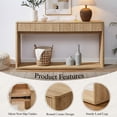 thumbnail image 5 of KeyWhat 63" Fluted Console Table with 2 Drawers, Modern Entryway Sofa Table with Anti-Tip Kit, Sturdy Long Console Table for Living Room, Hallway and Foyer , Natural Oak, 5 of 7