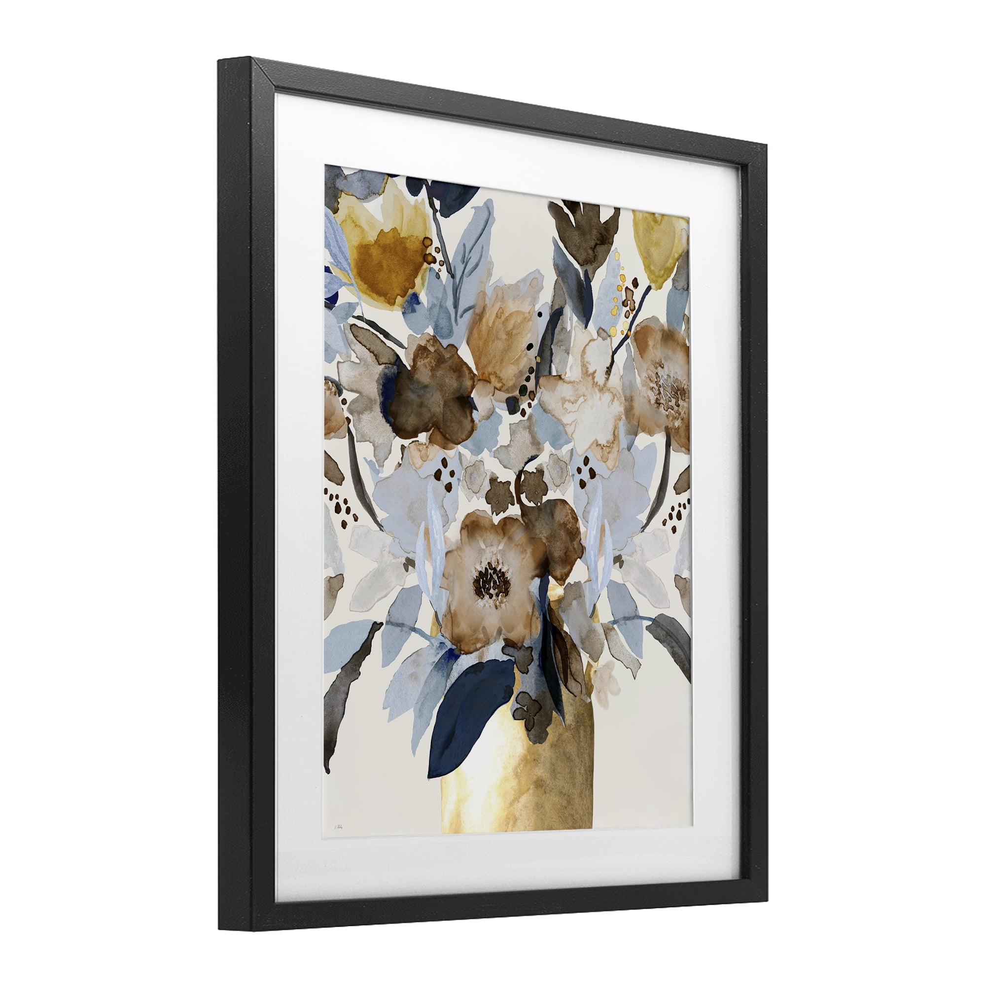 Stupell Industries Expressive Earthy Blossoms Black Framed Print Under Glass, design by Val Rhodes