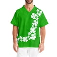thumbnail image 3 of Fgvctg St. Patrick's Day Mens Scrubs Funny Short Sleeve Cute Shamrock Clover Print Scrub Tops Plus Size V Neck Work Shirt Scrubs Workwear Nursing Uniforms Medical T Shirts with Pocket Green XL, 3 of 6