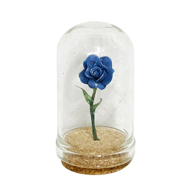 Casa de muñecas con flores en maceta, casa de muñecas con flores, adorno verde, simulación de casa de muñecas Azul