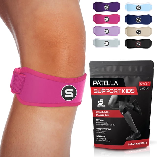 Rodillera de la marca sueca Sleeve Stars para el tendón rotuliano, eficaz para mujeres y hombres, con diseño de Osgood Schlatter, para jóvenes y niños, con 3 longitudes ajustables, para tallas de 18 a