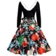 thumbnail image 3 of Vestido de Navidad Para Mujer, Vestido de Columpio, Manga Larga, Estampado Navideño, Patchwork, Peludo, Cuello en V, Vestido Retro Con Espalda Odeerbi  ODB121863, 3 of 6