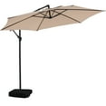 thumbnail image 2 of Autlaycil 10FT Patio Offset Umbrella with 360 Degree Rotation and Cross Base Khaki, 2 of 5