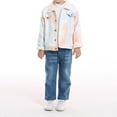 thumbnail image 4 of Sherpa Lined Denim Jacket Kids Tie-dye Ripped Jean Trucker Jackets for Boys Girls Long Sleeve Button up Coat (4-5 Years, Light Blue), 4 of 4