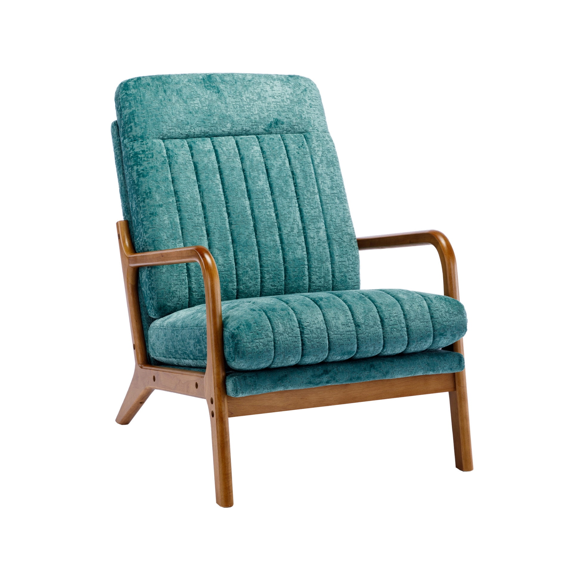 Mid Century Modern Armchair with Waist Cushion,Wood Frame Accent Chair