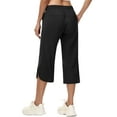 thumbnail image 2 of Xidunhg Women's Capri Pants Wide Leg Plus Size Lightweight Quick Dry Casual Summer Sweatpants Hiking Walking Black L, 2 of 10