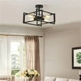 thumbnail image 3 of 4-Light Semi Flush Mount Ceiling Light Fixtures Industrial Metal Cage Ceiling Lamp Fixtures Flush Mount Ceiling Lighting for Hallway Porch Kitchen Bathroom, 3 of 12