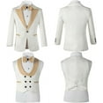 thumbnail image 3 of Wehilion Boys Formal Suit Wedding Tuxedo 3 Pieces Floral Jacket Pants Vest Kids Party Blazer, 3 of 5