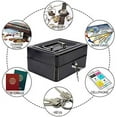 thumbnail image 4 of Lock Box Steel Mini Piggy Bank Safe Box with Key Lock for Kids Cash Box Money Box 4 53 x 3 35 x 1 97 Black, 4 of 6