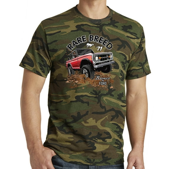 Men's 1971 Ford Bronco Truck Camoflauge Tee Shirt - Military Camo, 3XL