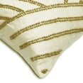 thumbnail image 3 of The HomeCentric Ivory Pack of 2, 12"x18" (30x45 cm) Oblong Pillow Covers, Silk Wooden Beads Lumbar Pillow Covers, Geometric Pattern Modern Style - Gold Light, 3 of 4