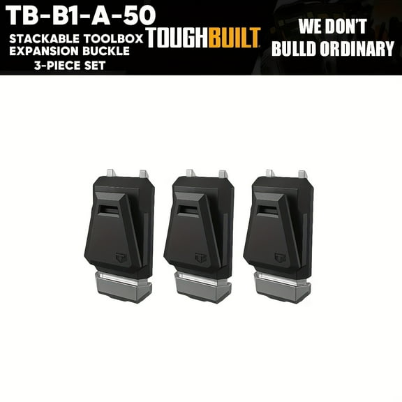 ToughBuilt Stackable Tool Rack & Toolbox Expansion Fasteners - Plastic/Metal Tool Holder with Quick-Release Mechanism