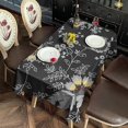 thumbnail image 5 of Dark Pioneer Flower Pattern Rectangle Tablecloth 60"x120",Waterproof Polyester Rectangle Table Cloth, Wipeable Spillproof Polyester Tablecloth for Dining, Camping, Indoor and Outdoor, 5 of 6