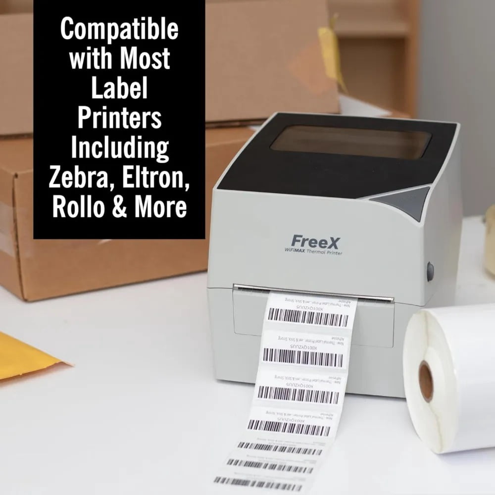 Thermal Label Printer Roll - 6000 (1 X 2 5/8) Permanent Amazon FBA Shipping Labels (3 Rolls of 2000) - 100% Compatible with FBA, Rollo & Zebra Printers