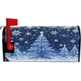 thumbnail image 3 of Merry Christmas Tree Magnetic Mailbox Cover Large 21 X 25 in Winter Snowflake Snow Blue White Xmas Mail Box Covers Decals Wraps Post Box Outdoor Decorations, 3 of 6