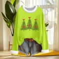 thumbnail image 4 of HOMBOM Womens Green Shirts Long Sleeve Christmas Dressy Casual Fuzzy Xmas Snowman Crewneck Blouse for Female Fall, 4 of 6