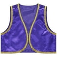 thumbnail image 4 of iiniim Boys Silky Waistcoat Top with Harem Dance Pants for Arabian Prince Street Show Dark Purple 6, 4 of 7