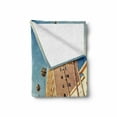 thumbnail image 2 of Urban Soft Flannel Fleece Throw Blanket, Street in Beverly Hills CaliforniPalm Trees Houses Famous City Photo, Cozy Plush for Indoor and Outdoor Use, 70" x 90", Pale Blue Peach Green, by Ambesonne, 2 of 6
