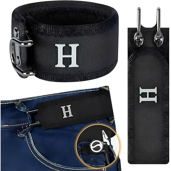 Metal Hook Elastic Belt, Unisex Buckle-Less Elastic Invisible Waist Belt Closure for Outdoor Work & EDC  (BLACK,1 PC)