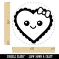 thumbnail image 2 of Cute Kawaii Heart with Bow Self-Inking Rubber Stamp Ink Stamper - Green Ink - Medium 1 Inch, 2 of 7