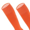 thumbnail image 4 of ZACPNCV Knee High Soccer Socks for Boys Girls Non Slip Cushioned Sole High Tube Socks Solid Color Elastic Calf Football Training Socks Orange, 4 of 5