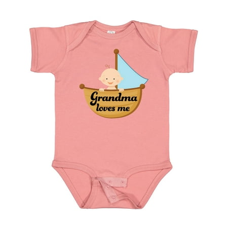 

Inktastic Grandma Loves Me Grandchild Gift Baby Boy Bodysuit