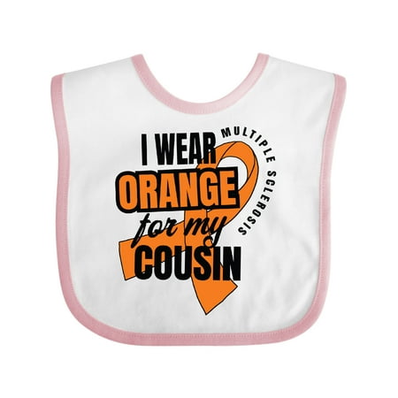 

Inktastic I Wear Orange for My Cousin Multiple Sclerosis Awareness Gift Baby Boy or Baby Girl Bib