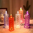 thumbnail image 3 of Flameless Candle Rose Pattern Refraction Projection LED Electronic Candle Atmospheric Night Light Table Decoration Imitation Crystal Lamp Marriage Proposal, 3 of 3
