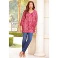 thumbnail image 4 of Catherines Women's Plus Size Sequin Trim Gauze Peasant Blouse, 4 of 5