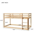 thumbnail image 7 of Miniyam Twin Over Twin Floor Bunk Bed for Kids,Natural, 7 of 7