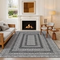 thumbnail image 6 of Garvee 8'x10' Modern Bordered Area Rug Geometric Braided Printed Carpet, Washable Non Slip Rug Soft Low Pile Indoor Mats for Living Room Bedroom Home Office, Black Gray, 6 of 9