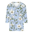 thumbnail image 4 of Xdegoge Returns And Refunds 3/4 Sleeve T Shirts For Women Floral V Neck T Shirts Going Out Summer Fashion Tops 2025 Dressy Casual Shirts Y2K Cute Boho Shirts Past Orders At Same Day Delivery, 4 of 4