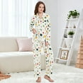 thumbnail image 4 of FORMRS Womens Pajama Set Long Sleeve Top and Pants with Pockets Soft Comfy Lounge Sleepwear, Sizes S-2XL, Beige Vegetables Pattern, 4 of 7