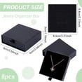 thumbnail image 2 of 8 Pack Cardboard Jewelry Boxes 3.5x3.5x1 Inch Black Jewelry Gift Boxes Drawer Paper Boxes Packaging for Bracelets Earrings Necklaces Jewelry Gift, 2 of 6