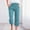 Sky Blue, variant on Relaxed Fit Women's Plus Size Capris with Pockets Breathable Cotton Linen Cropped Pants, Drawstring Elastic Waist & Roll-Up Cuff Design, S-2XL