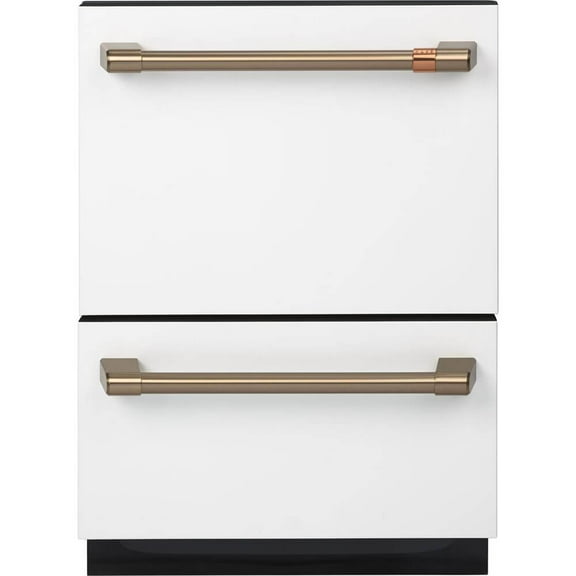 Cafe Cdd420p 24" Wide Double Drawer Dishwasher - Matte White / Brushed Bronze