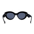 thumbnail image 4 of Womens Thick Plastic Mod Fashion Large Cat Eye Sunglasses All Black, 4 of 4