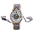 thumbnail image 1 of Reloj de cuarzo con banda de aleación de estilo nacional, reloj femenino con decoración tejida colorida (#9), 1 of 3