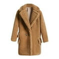 thumbnail image 2 of Puntoco abrigo de mujer moda mujer sólido medio cuello vuelto cálido abrigo de felpa liquidación de Navidad Puntoco Puntoco-2797, 2 of 4