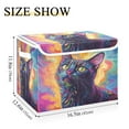 thumbnail image 3 of Storage Box With Lid 16.5x12.6x11.8In Foldable Stacked Household Storage Box Colorful Cute Cat, 3 of 7