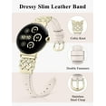 thumbnail image 3 of TOYOUTHS Slim Leather Band Compatible with Google Pixel Watch 3 41mm/Pixel Watch 2/Pixel Watch Band, Women’s Thin Dressy Strap with Celtic Knot Buckle, Premium Genuine Leather Wristband, 3 of 7