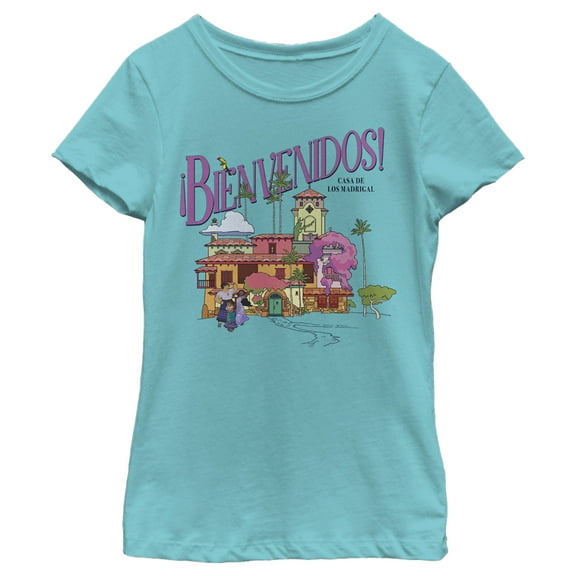 Girl's Encanto Bienvenidos  Graphic Tee Tahiti Blue Large