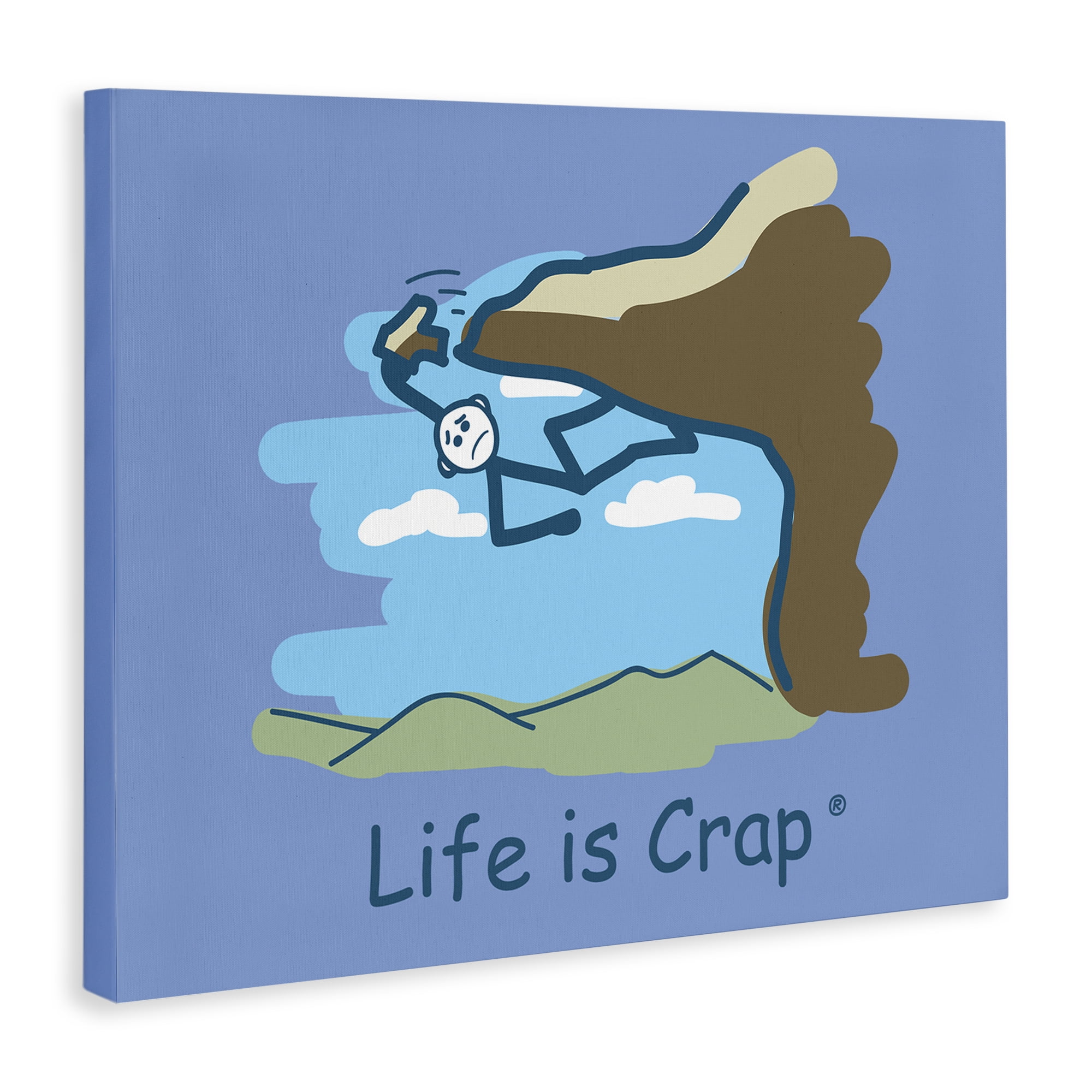 Stupell Industries Falling Rock Climber Novelty & Humor Painting Wrapped Canvas Art Print Wall Art, 20 x 16