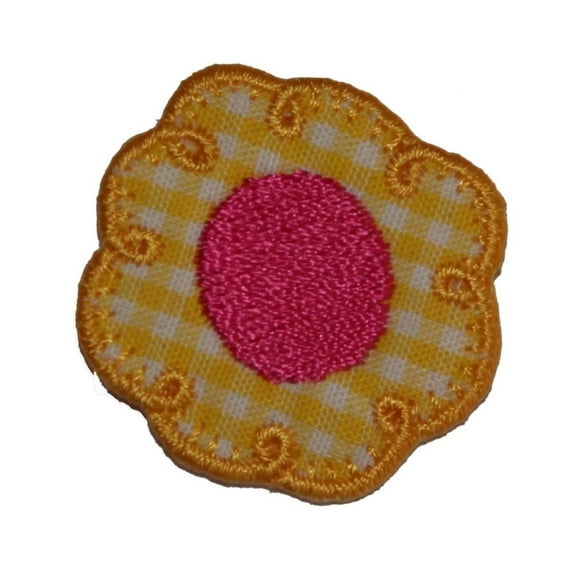 ID 6100 Checkered Flower Bloom Patch Garden Emblem Embroidered Iron On Applique