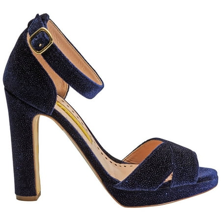 

Rupert Sanderson Ladies Sandal Fashion Navy Xx Sandal Platform X Velvet Brand Size 35 ( US Size 5 )